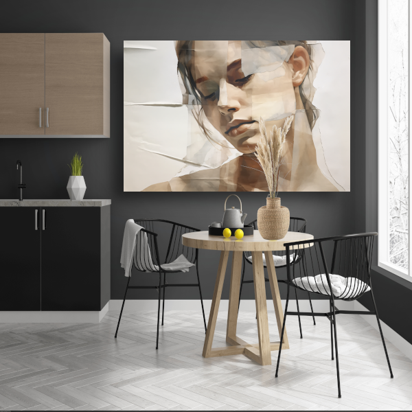 Versplinterd Gezicht in Neutrale Tinten poster