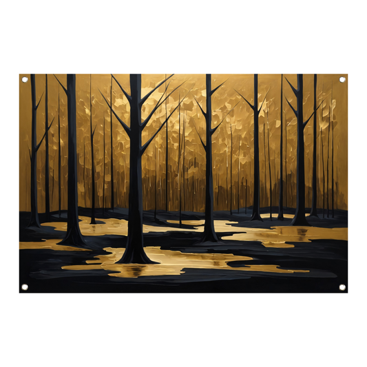 Stille Echos van Gouden Licht in het Bos tuinposter