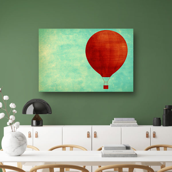 Minimalistische luchtballon tegen een gekleurde achtergrond   canvas