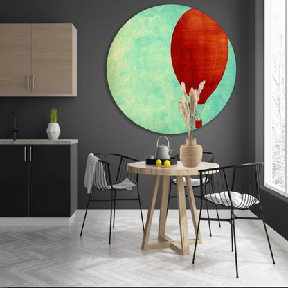 Minimalistische luchtballon tegen een gekleurde achtergrond   forex muurcirkel