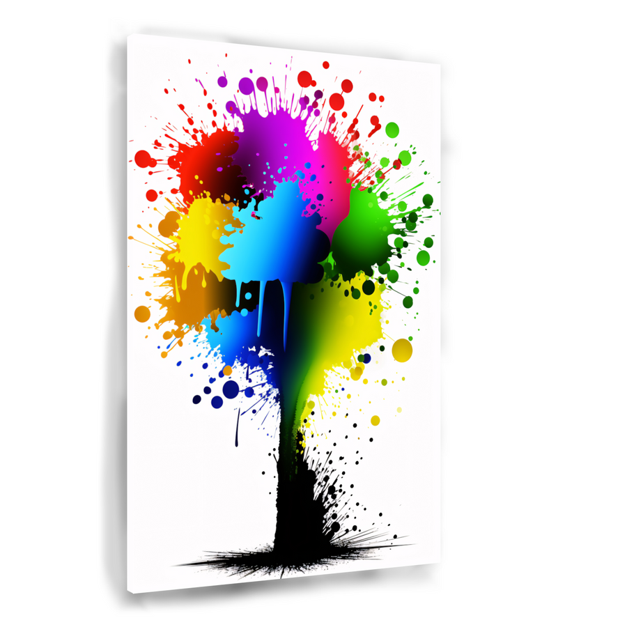 Kleurrijke abstracte spetterkunst canvas