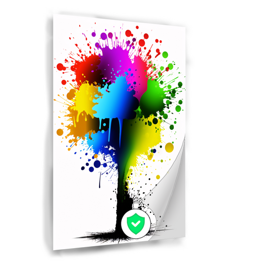 Kleurrijke abstracte spetterkunst poster