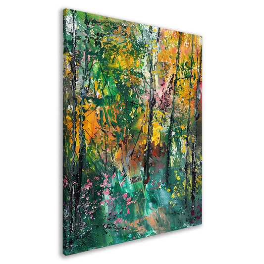 Abstracte Herfst in Kleurrijk Boslandschap canvas