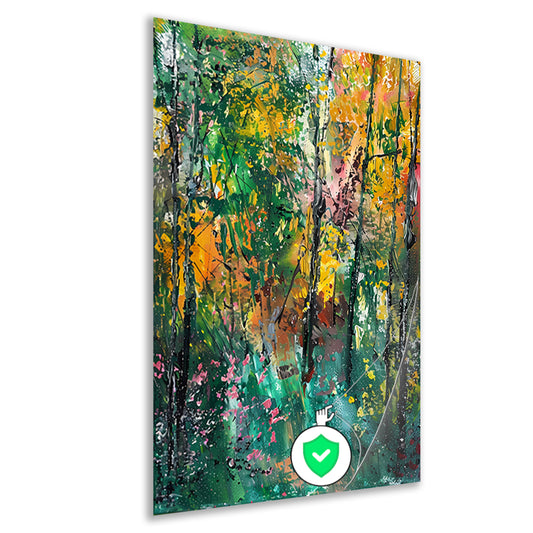 Abstracte Herfst in Kleurrijk Boslandschap poster