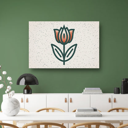 Minimalistisch tulpenontwerp met strakke lijnen poster
