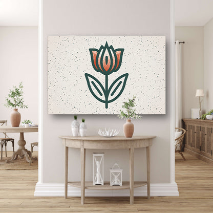 Minimalistisch tulpenontwerp met strakke lijnen poster