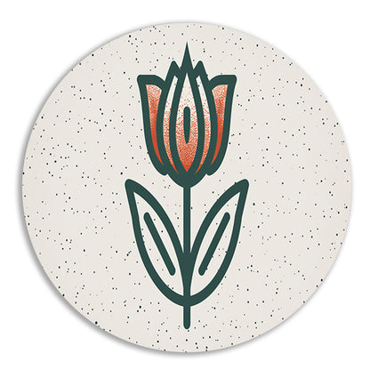 Minimalistisch tulpenontwerp met strakke lijnen forex muurcirkel