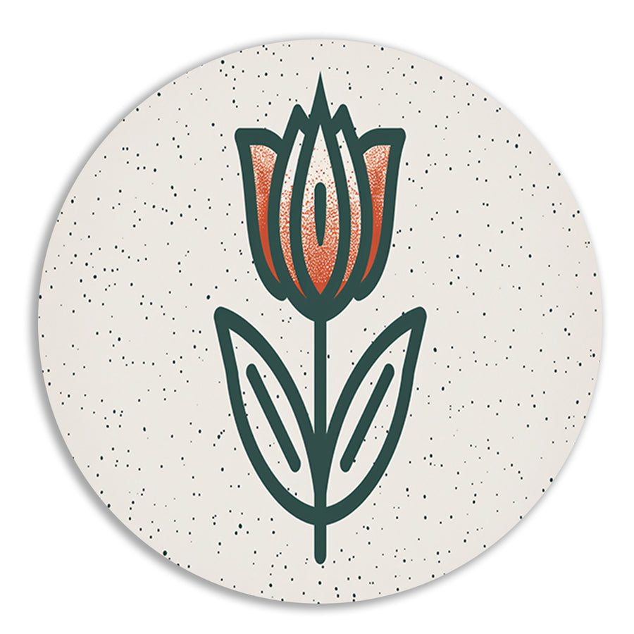 Minimalistisch tulpenontwerp met strakke lijnen forex muurcirkel