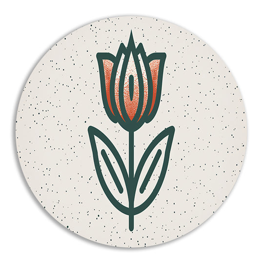 Minimalistisch tulpenontwerp met strakke lijnen aluminium muurcirkel