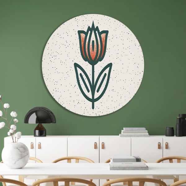Minimalistisch tulpenontwerp met strakke lijnen forex muurcirkel