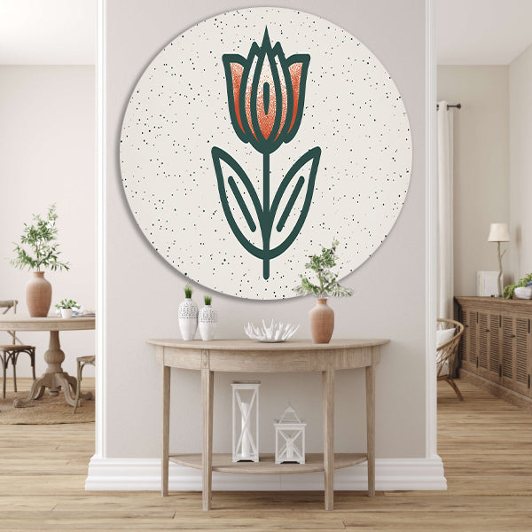 Minimalistisch tulpenontwerp met strakke lijnen forex muurcirkel