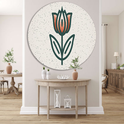 Minimalistisch tulpenontwerp met strakke lijnen forex muurcirkel