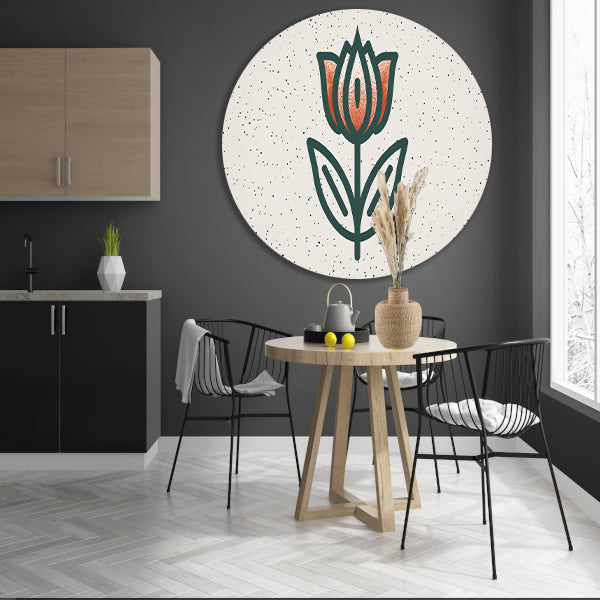 Minimalistisch tulpenontwerp met strakke lijnen forex muurcirkel