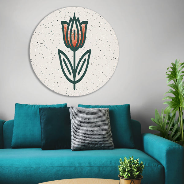 Minimalistisch tulpenontwerp met strakke lijnen forex muurcirkel