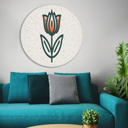 Minimalistisch tulpenontwerp met strakke lijnen forex muurcirkel