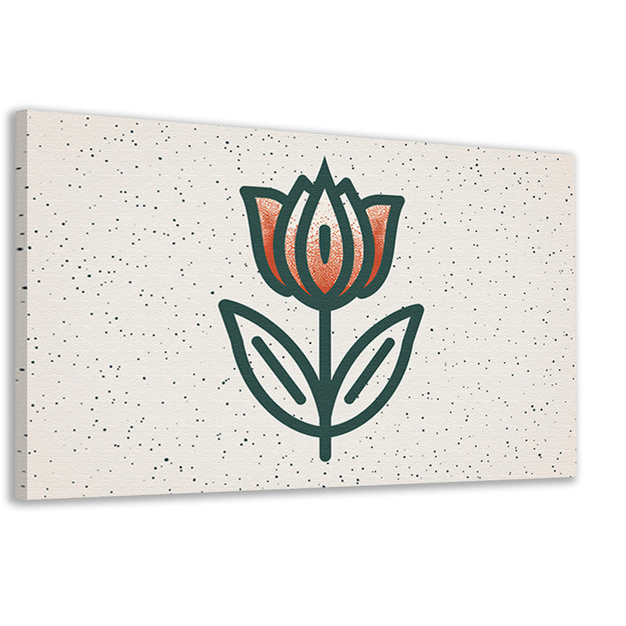 Minimalistisch tulpenontwerp met strakke lijnen canvas