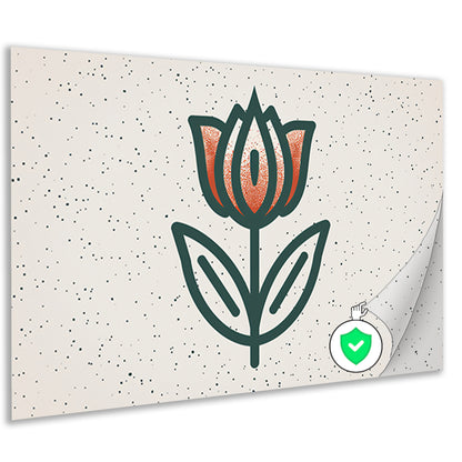 Minimalistisch tulpenontwerp met strakke lijnen poster