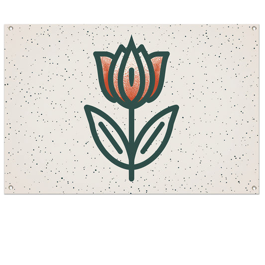 Minimalistisch tulpenontwerp met strakke lijnen tuinposter