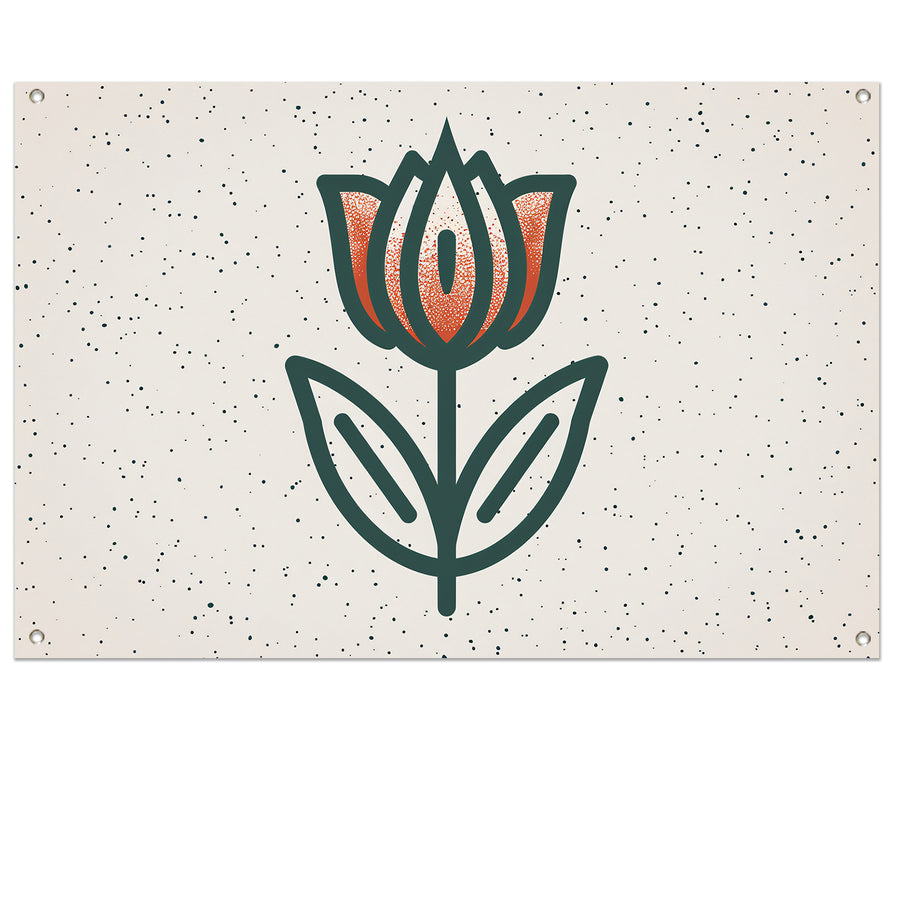 Minimalistisch tulpenontwerp met strakke lijnen tuinposter