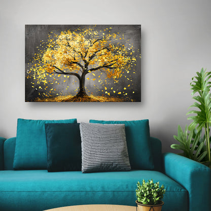 Gouden boom op donkere achtergrond acrylglas