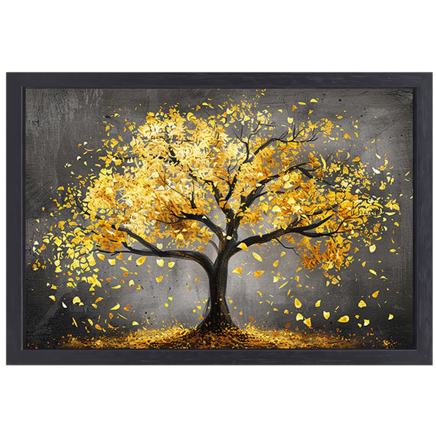 Gouden boom op donkere achtergrond canvas met baklijst