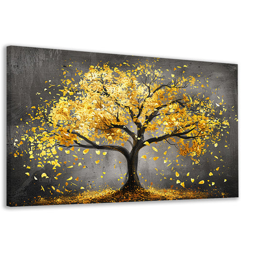 Gouden boom op donkere achtergrond canvas