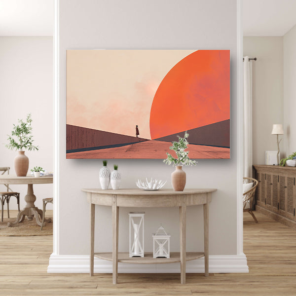 Provençaalse Zonsondergang canvas met baklijst