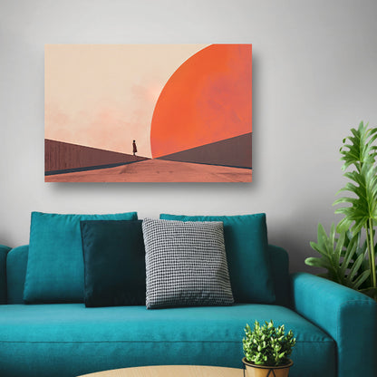 Provençaalse Zonsondergang canvas met baklijst