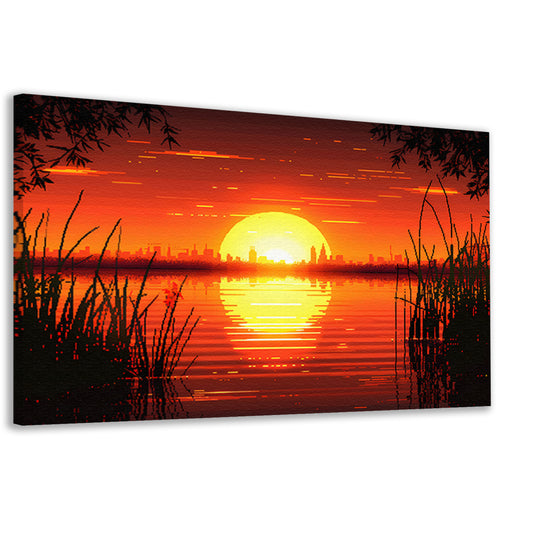 Minimalistisch lijnencompositie canvas