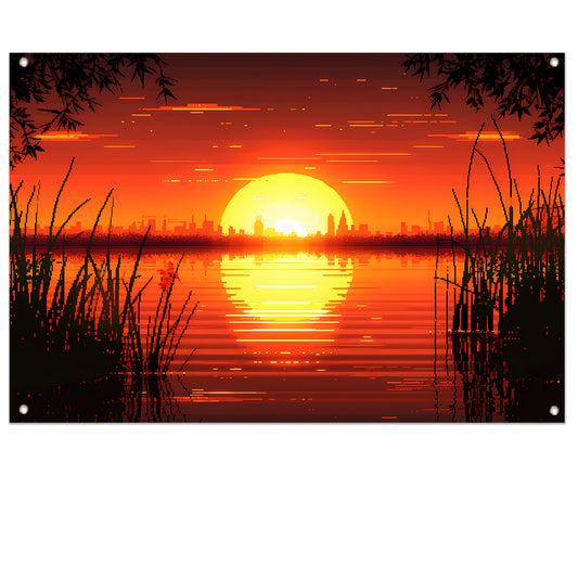 Minimalistisch lijnencompositie tuinposter