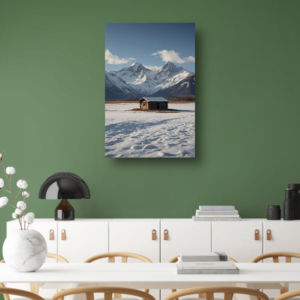 Solitaire Hut tegen Sneeuwbergen Panorama canvas