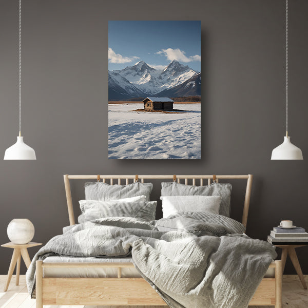 Solitaire Hut tegen Sneeuwbergen Panorama canvas