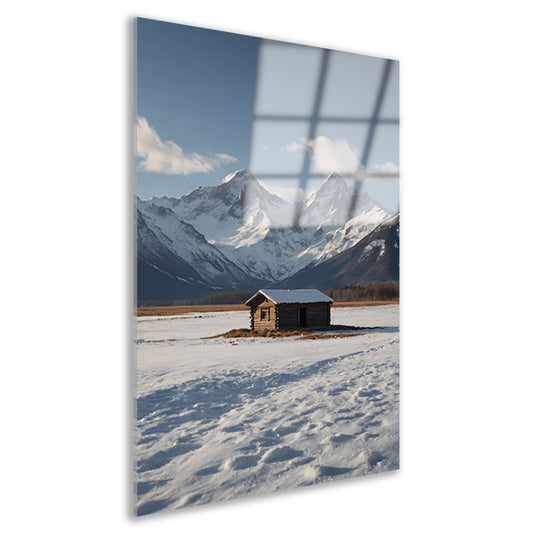 Solitaire Hut tegen Sneeuwbergen Panorama Acrylglas