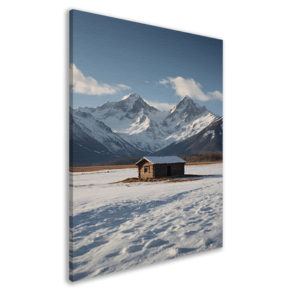 Solitaire Hut tegen Sneeuwbergen Panorama canvas