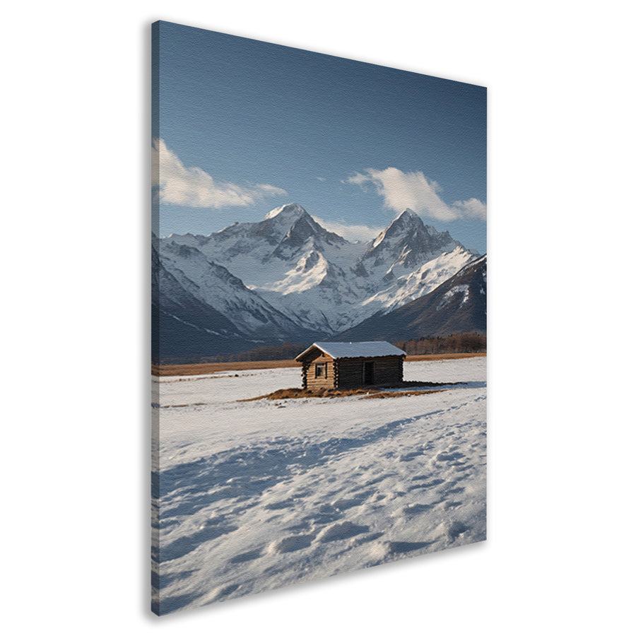 Solitaire Hut tegen Sneeuwbergen Panorama canvas