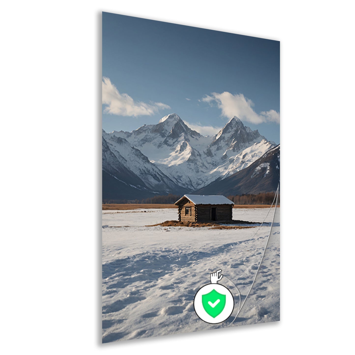 Solitaire Hut tegen Sneeuwbergen Panorama poster