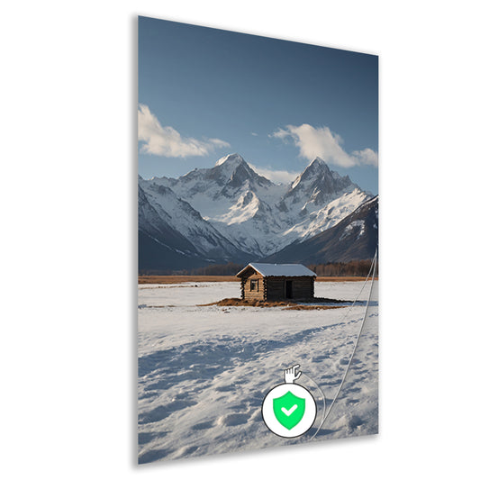 Solitaire Hut tegen Sneeuwbergen Panorama poster