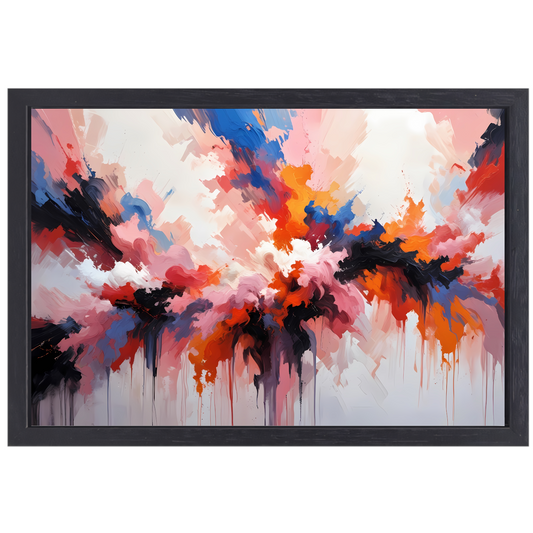 Explosie van Kleur in Moderne Abstractie canvas met baklijst