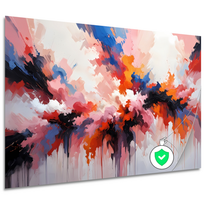 Explosie van Kleur in Moderne Abstractie poster