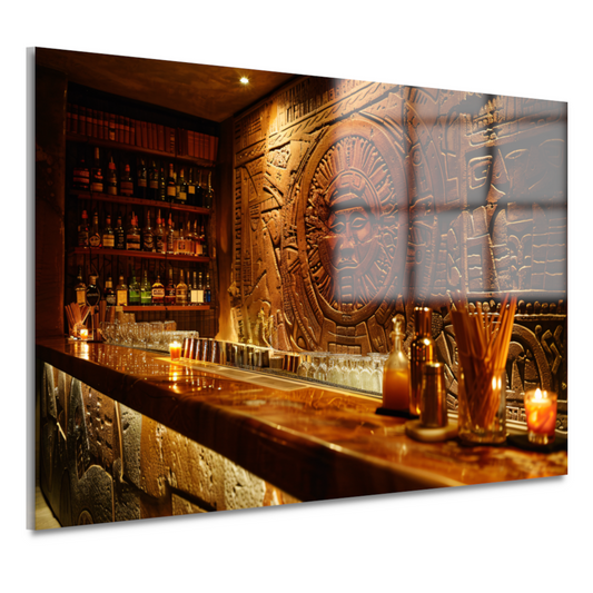 Muur met abstract epressionistisch schilderij acrylglas