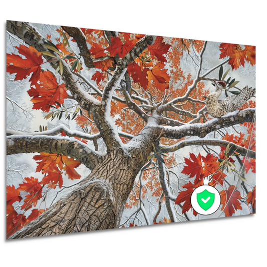 Roodborst in Herfstkleuren poster