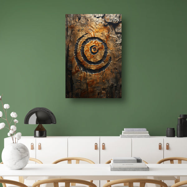 Abstract Spiraal met Symbolen canvas met baklijst