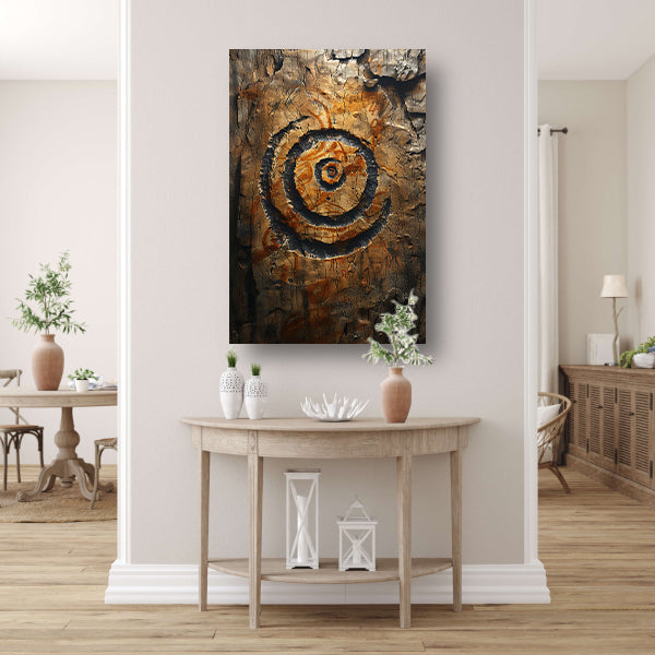 Abstract Spiraal met Symbolen poster