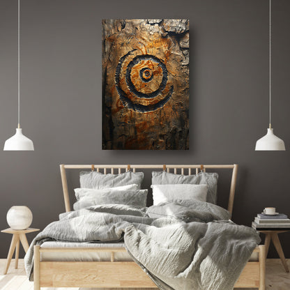 Abstract Spiraal met Symbolen canvas met baklijst
