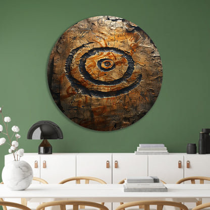 Abstract Spiraal met Symbolen aluminium muurcirkel