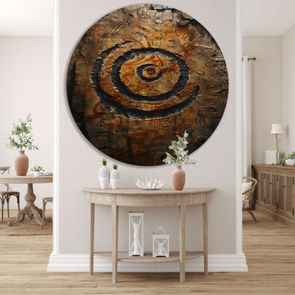 Abstract Spiraal met Symbolen aluminium muurcirkel