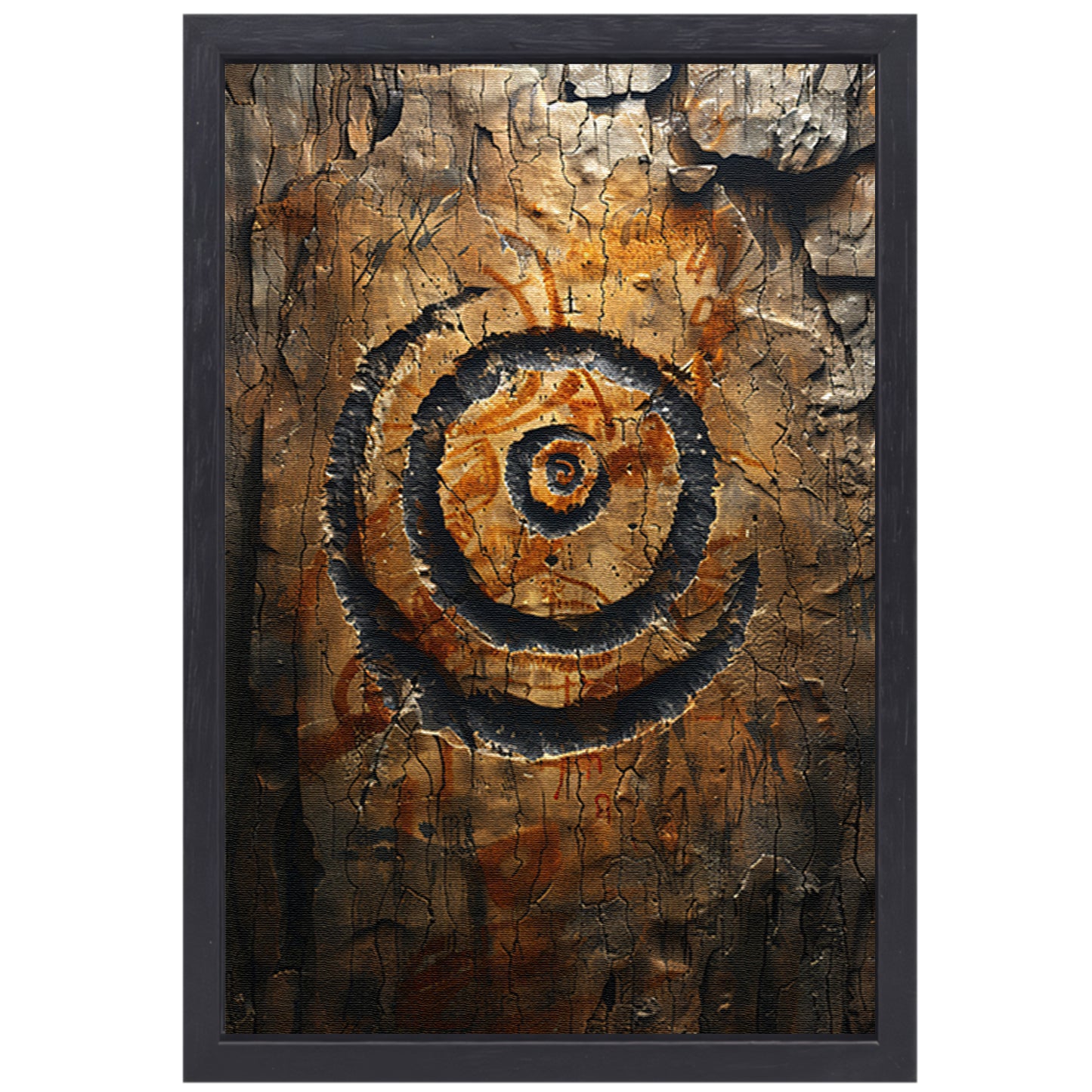 Abstract Spiraal met Symbolen canvas met baklijst