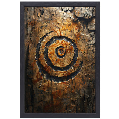 Abstract Spiraal met Symbolen canvas met baklijst