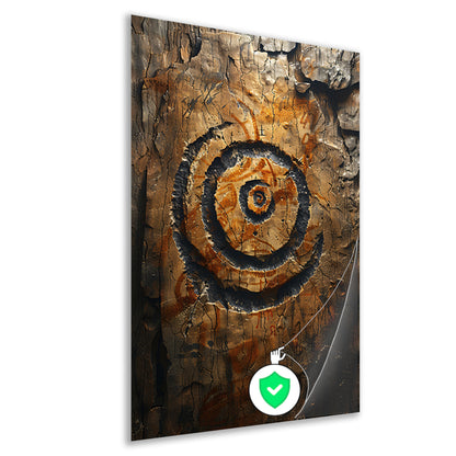 Abstract Spiraal met Symbolen poster