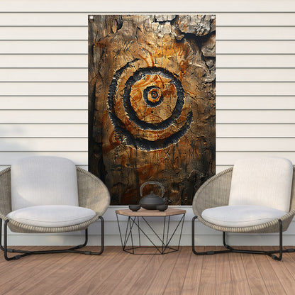 Abstract Spiraal met Symbolen tuinposter